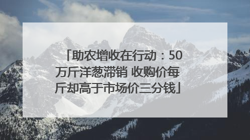 助农增收在行动：50万斤洋葱滞销 收购价每斤却高于市场价三分钱