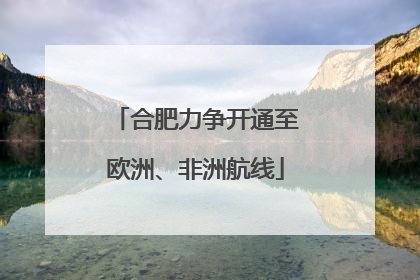 合肥力争开通至欧洲、非洲航线
