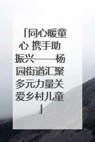 同心暖童心 携手助振兴——杨园街道汇聚多元力量关爱乡村儿童