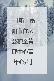 听！衡阳市住房公积金管理中心青年心声