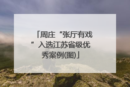 周庄“张厅有戏”入选江苏省级优秀案例(图)