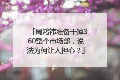 周鸿祎准备干掉360整个市场部，说法为何让人担心？
