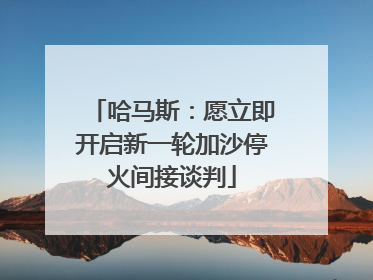 哈马斯：愿立即开启新一轮加沙停火间接谈判