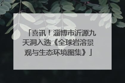 喜讯！淄博市沂源九天洞入选《全球岩溶景观与生态环境图集》