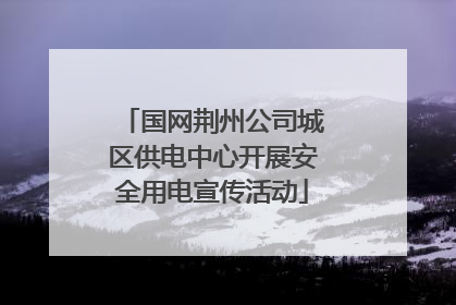 国网荆州公司城区供电中心开展安全用电宣传活动