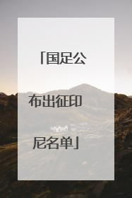 国足公布出征印尼名单