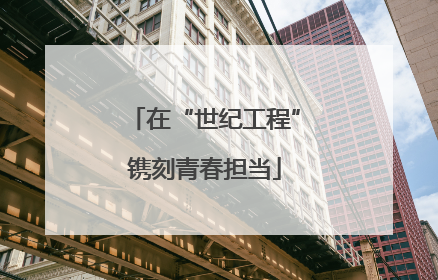 在“世纪工程”镌刻青春担当