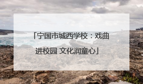 宁国市城西学校：戏曲进校园 文化润童心