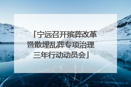 宁远召开殡葬改革暨散埋乱葬专项治理三年行动动员会