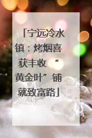 宁远冷水镇：烤烟喜获丰收 “黄金叶”铺就致富路