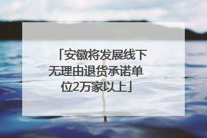 安徽将发展线下无理由退货承诺单位2万家以上