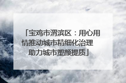 宝鸡市渭滨区：用心用情推动城市精细化治理 助力城市塑颜提质