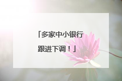 多家中小银行跟进下调！