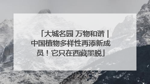 大城名园 万物和谐｜中国植物多样性再添新成员！它只在西藏墨脱