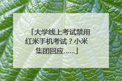大学线上考试禁用红米手机考试？小米集团回应……