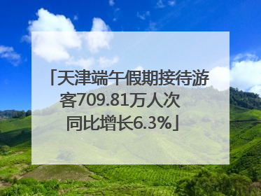 天津端午假期接待游客709.81万人次 同比增长6.3%