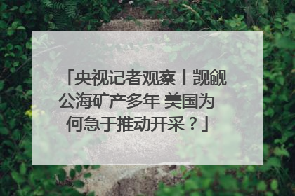 央视记者观察丨觊觎公海矿产多年 美国为何急于推动开采？