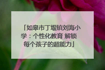 如皋市丁堰镇刘海小学：个性化教育 解锁每个孩子的超能力