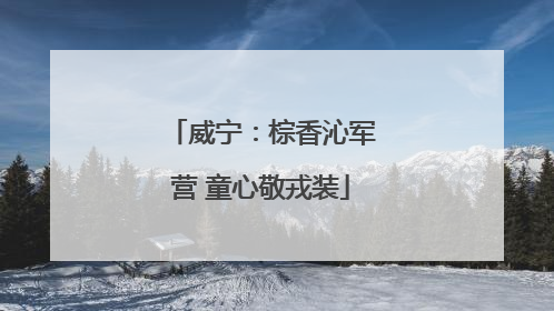 威宁：棕香沁军营 童心敬戎装