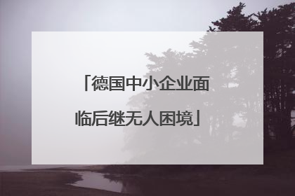 德国中小企业面临后继无人困境