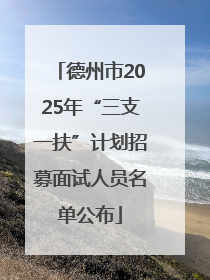德州市2025年“三支一扶”计划招募面试人员名单公布