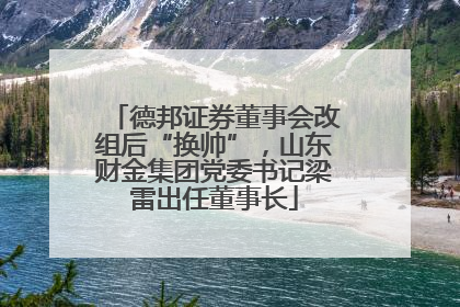 德邦证券董事会改组后“换帅”，山东财金集团党委书记梁雷出任董事长