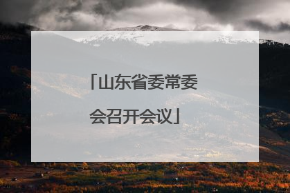 山东省委常委会召开会议