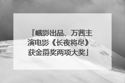 峨影出品、万茜主演电影《长夜将尽》获金爵奖两项大奖