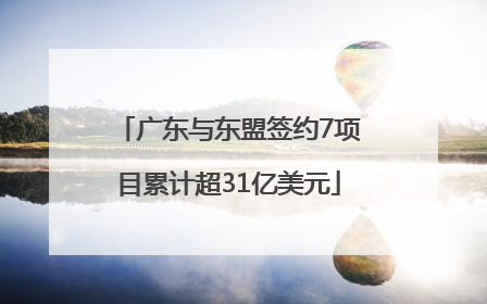 广东与东盟签约7项目累计超31亿美元