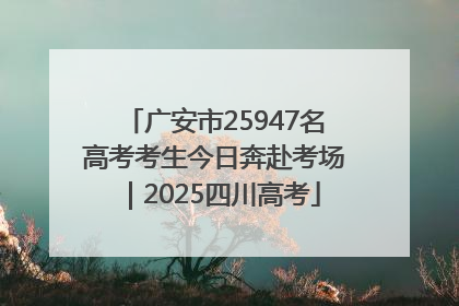 广安市25947名高考考生今日奔赴考场｜2025四川高考
