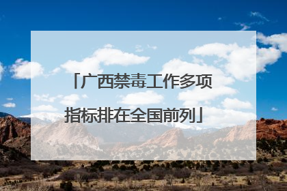 广西禁毒工作多项指标排在全国前列
