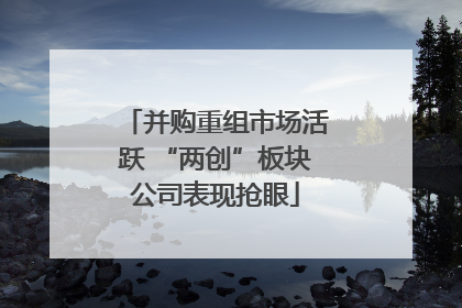 并购重组市场活跃 “两创”板块公司表现抢眼