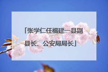 张学仁任福建一县副县长、公安局局长