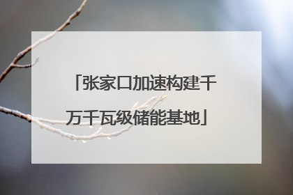 张家口加速构建千万千瓦级储能基地