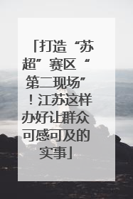 打造“苏超”赛区“第二现场”！江苏这样办好让群众可感可及的实事