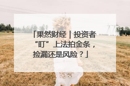 果然财经｜投资者“盯”上法拍金条，捡漏还是风险？