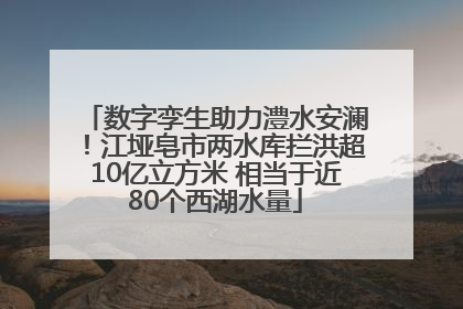 数字孪生助力澧水安澜！江垭皂市两水库拦洪超10亿立方米 相当于近80个西湖水量