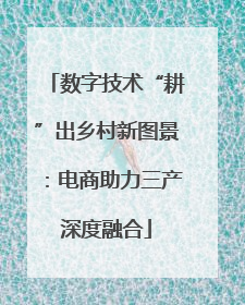 数字技术“耕”出乡村新图景：电商助力三产深度融合