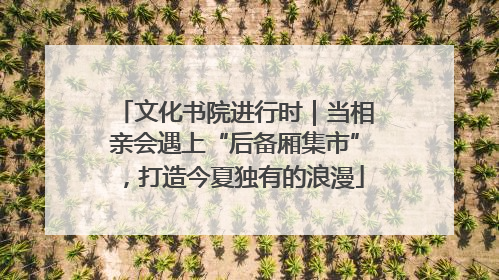 文化书院进行时｜当相亲会遇上“后备厢集市”，打造今夏独有的浪漫