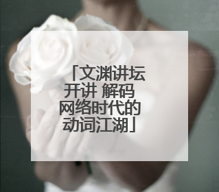 文渊讲坛开讲 解码网络时代的动词江湖