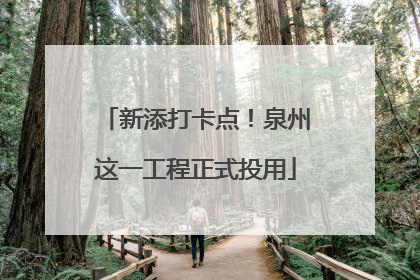 新添打卡点！泉州这一工程正式投用