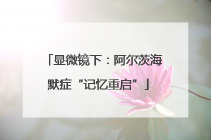 显微镜下：阿尔茨海默症“记忆重启”
