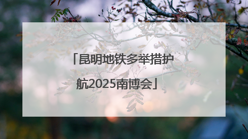 昆明地铁多举措护航2025南博会