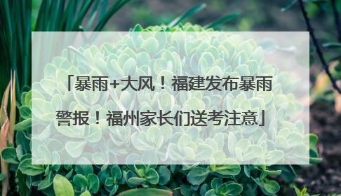 暴雨+大风！福建发布暴雨警报！福州家长们送考注意