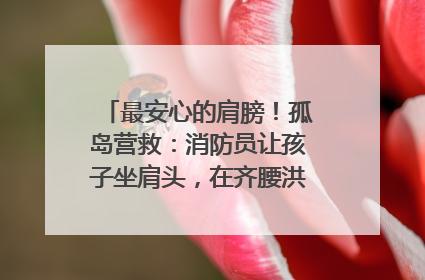 最安心的肩膀！孤岛营救：消防员让孩子坐肩头，在齐腰洪水里稳如泰山