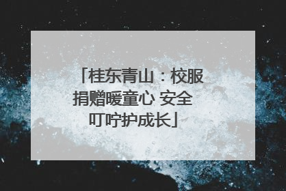 桂东青山：校服捐赠暖童心 安全叮咛护成长