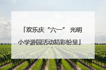 欢乐庆“六一” 光明小学游园活动精彩纷呈