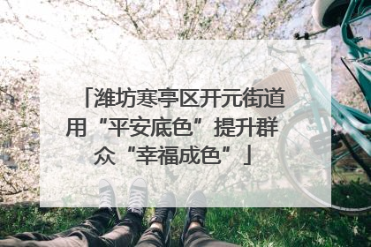 潍坊寒亭区开元街道用“平安底色”提升群众“幸福成色”