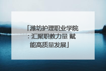潍坊护理职业学院：汇聚职教力量 赋能高质量发展