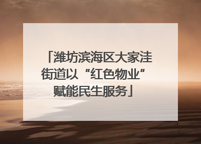 潍坊滨海区大家洼街道以“红色物业”赋能民生服务